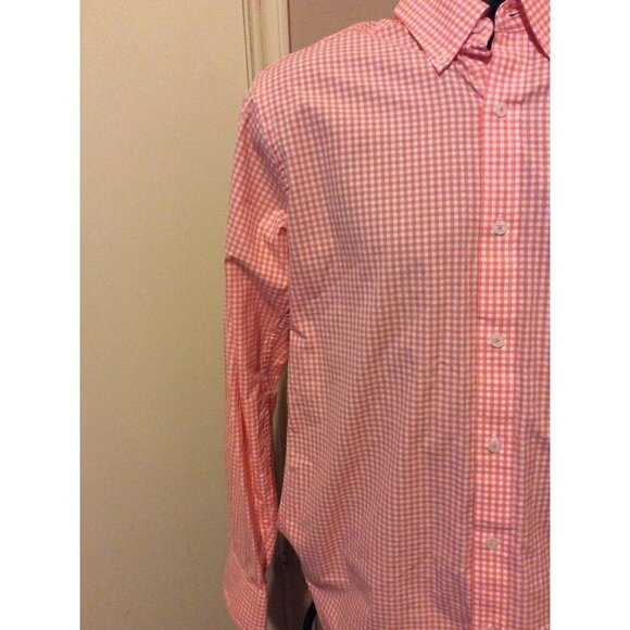 Fish Hippie Tailored Fit Long Sleeve Button Shirt Mens Small S Pink Gingham - Picture 5 of 12